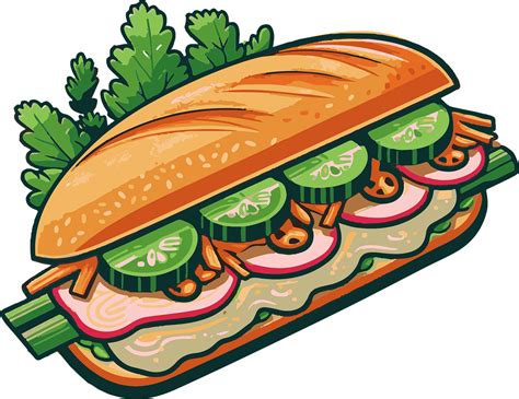 Download Banh Mi, Sandwich, Vietnamese. Royalty-Free Vector Graphic ...