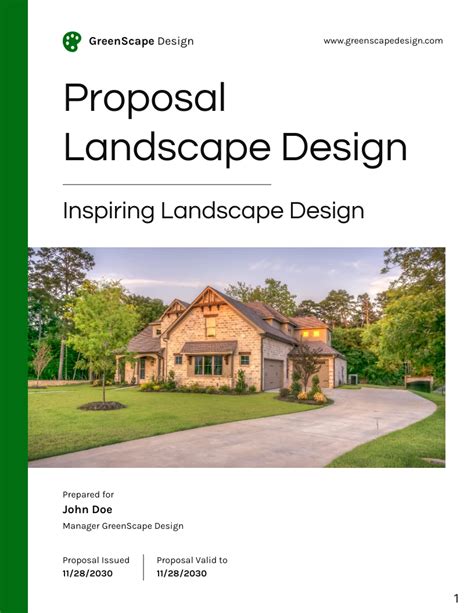 Landscape Design Proposal Template - Venngage