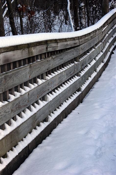 Hiking Trail Bridge in Snow Photograph by Mary Bedy - Fine Art America