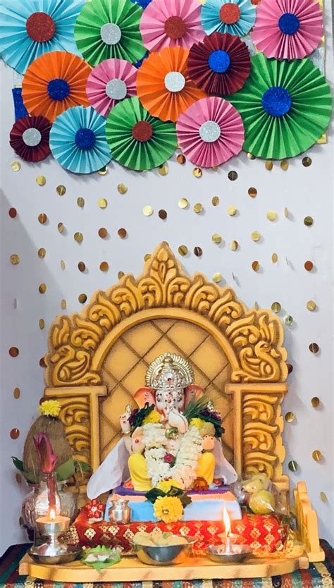 Puja Mandap Decoration Ideas ~ Ganesh Pooja Decoration Ganpati ...