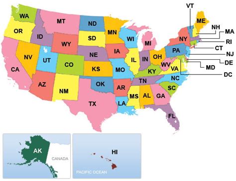 United States: List of State Abbreviations and Capitals