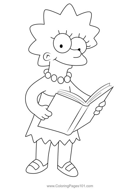 Reading Book Coloring Page for Kids - Free Maggie Simpson Printable Coloring Pages Online for ...