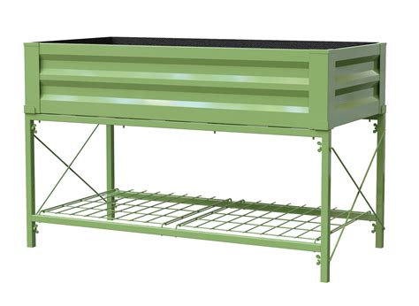 Expert Gardener Green Metal Raised Garden Bed with Galvanized Legs - Walmart.com