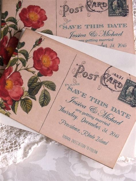 Vintage Postcard Wedding Save the Date Cards Postcard Save - Etsy