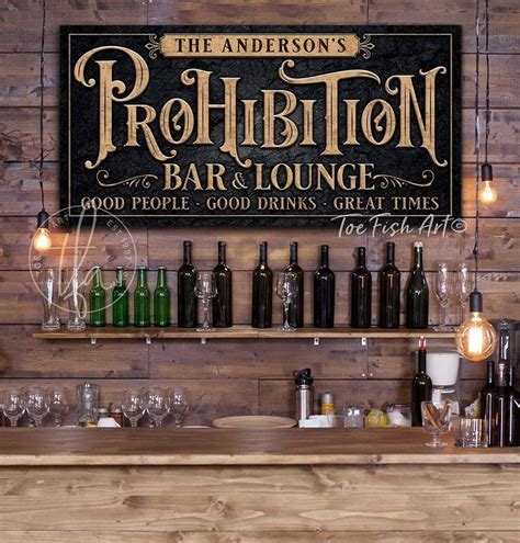 Prohibition Bar and Lounge Personalized Sign Speakeasy Personalized ...