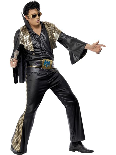 Costumes Online Australia | Elvis Black & Gold Mens Costume | Elvis ...