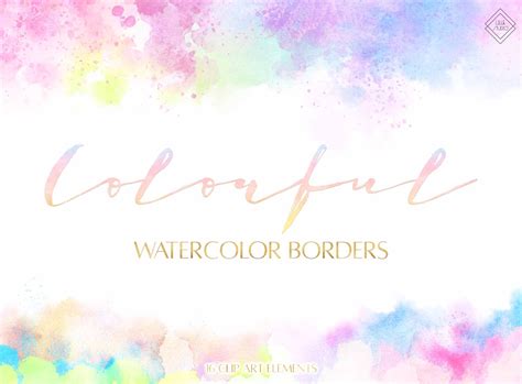 Watercolor Border Clipart Watercolor Clipart Borders | Etsy