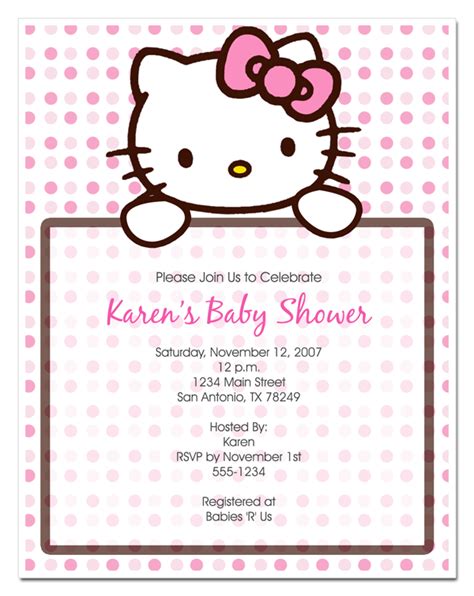 Invite | Hello kitty baby shower, Hello kitty birthday invitations, Hello kitty invitations