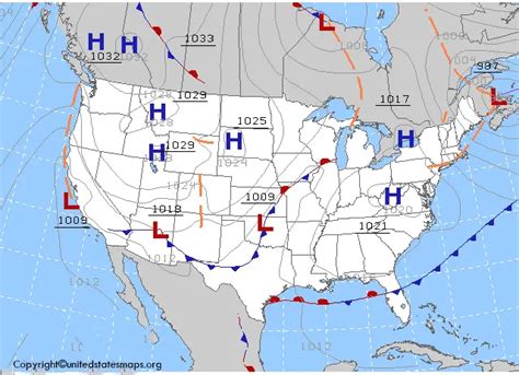 US Surface Weather Map | Surface Weather Map of US