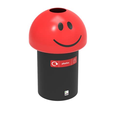 Novelty Emoji Smiley Recycling 70 Litre Litter Bin | Roadware