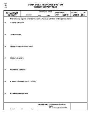 Fema Situation Report Template 2011-2024 - Fill and Sign Printable ...