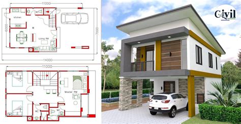 Two Storey House Plan With 3 Bedrooms And 2-Car Garage | Engineering ...