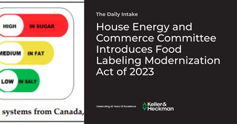 House Energy and Commerce Committee Introduces Food Labeling Modernization Act of 2023 | The ...