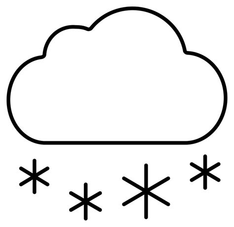 Cloud with Snow Emoji coloring page - ColouringPages