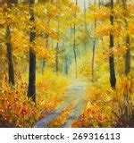 Autumn Woods Painting Free Stock Photo - Public Domain Pictures
