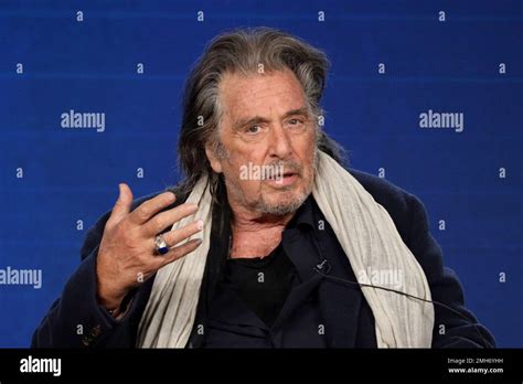 Al Pacino speaks at the "Hunters" panel during the Amazon TCA 2020 Winter Press Tour at the ...