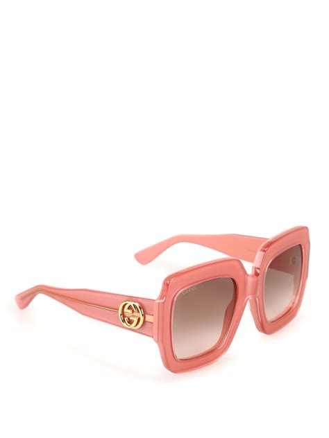 Gucci - Pink oversized sunglasses - sunglasses - GG0178S007