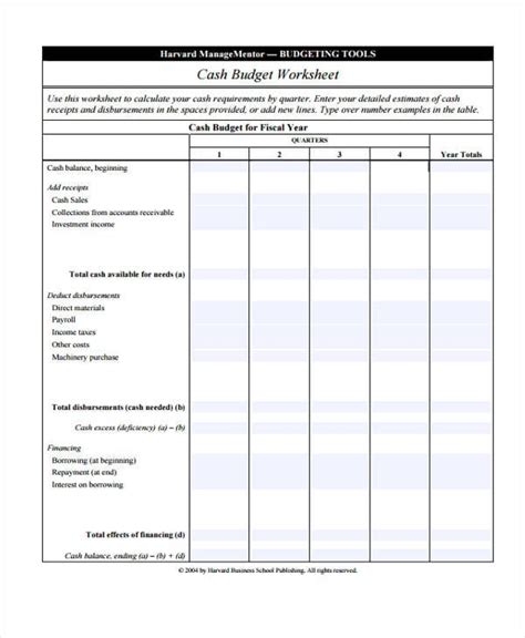 11+ Cash Budget Templates - Free Sample,Example Format Download