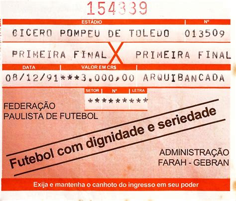 SPFCpédia: Ingresso de São Paulo 3 x 0 Corinthians no 1º jogo da ...