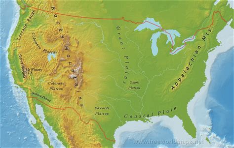 Mountain Ranges In Us Map