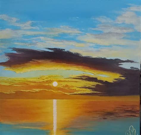 Acrylic Painting , Beach Sunset Original Painting , Canvas Painting ...