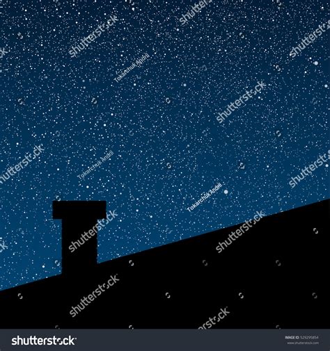 Silhouette House Background Starry Night Sky Stock Illustration 529295854 | Shutterstock