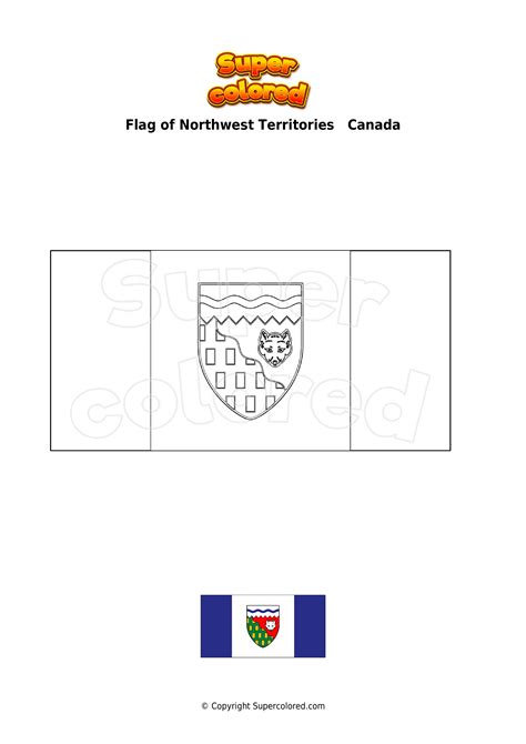 Coloring page Flag of Northwest Territories Canada - Supercolored.com