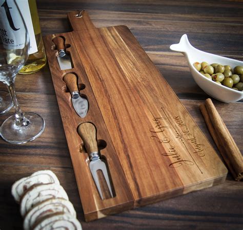 Personalized cheese board set, Custom cheese board set, Engraved cutting board, Wedding gifts ...