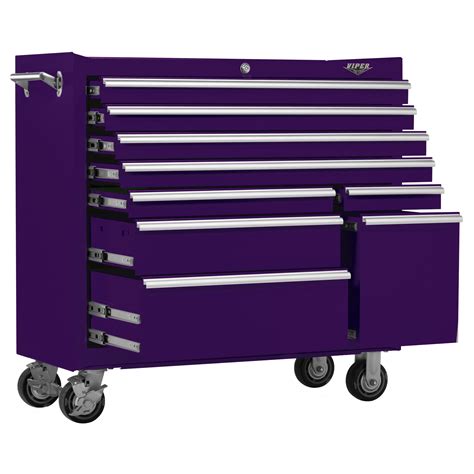 Viper Tool Storage 41-inch 9 Drawer 18G Steel Rolling Cabinet, Purple