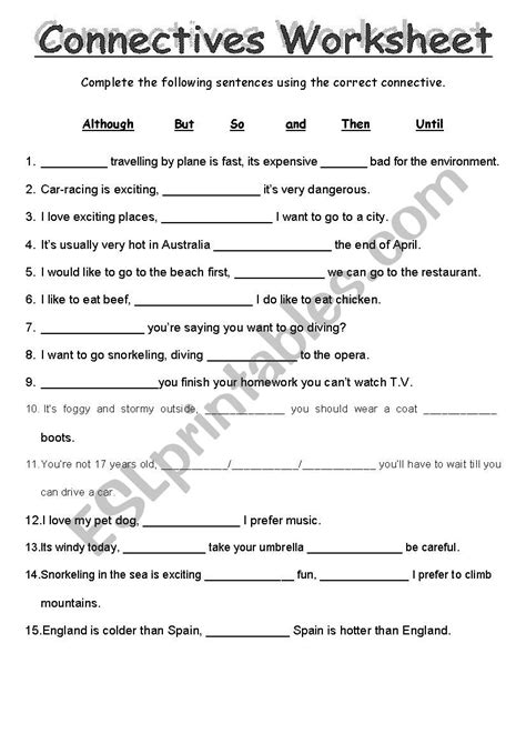 Connectives - ESL worksheet by maor87