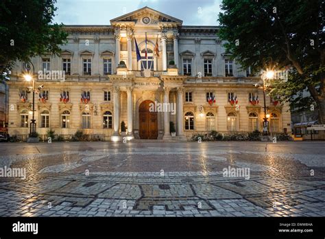 Hotel de Ville, Cobble Stone Mosaic, Avignon, Bouche du Rhone, France ...