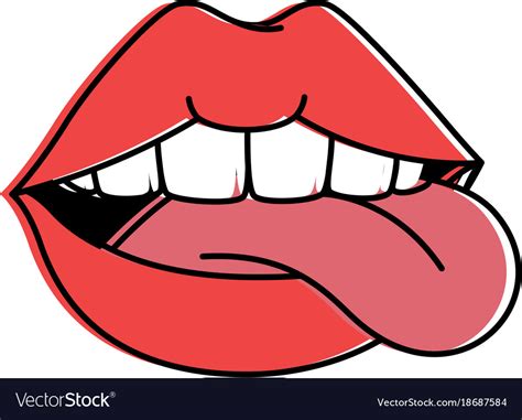 Pop art lips with tongue out Royalty Free Vector Image