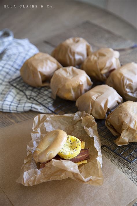 Freezer Breakfast Bagel Sandwiches - Ella Claire & Co.