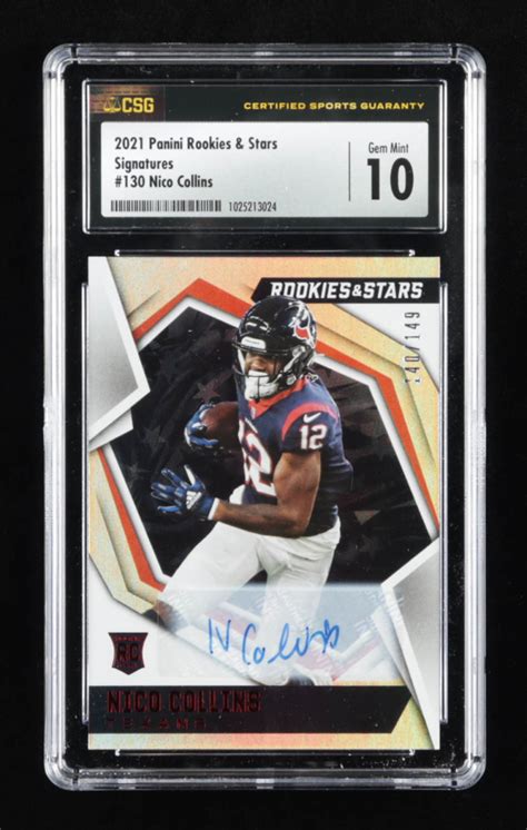 Nico Collins 2021 Rookies and Stars Rookie Signatures #130 RC #140/149 ...