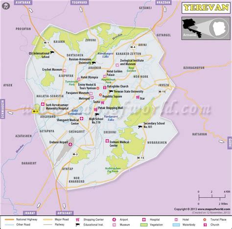 Yerevan Map County Map, Yerevan, Tourist Places, Armenia, Maps ...