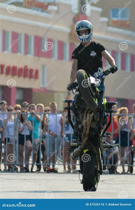 Stunt Rider on a Sport Bike ,on a Stunt Battle Editorial Photo - Image ...