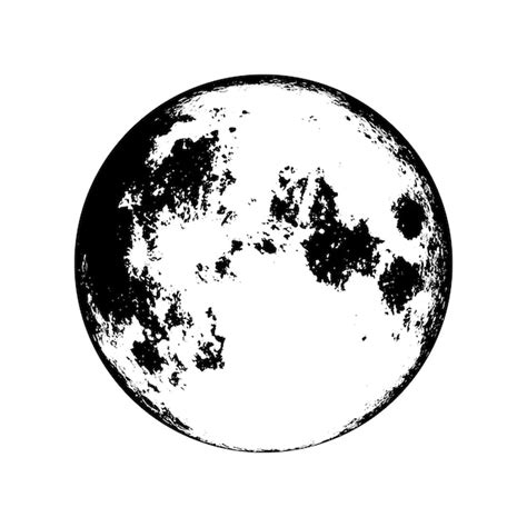 Premium Vector | Full moon black and white concept