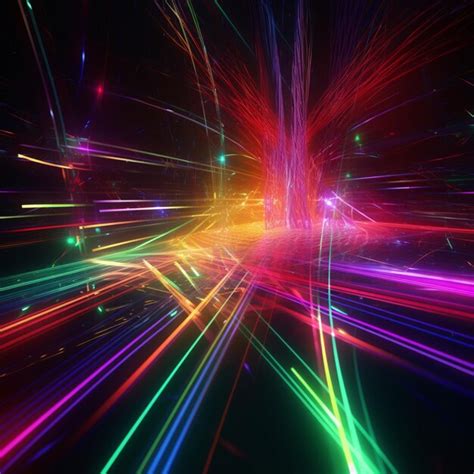 Premium AI Image | A photo of a colorful laser light display in a dark ...