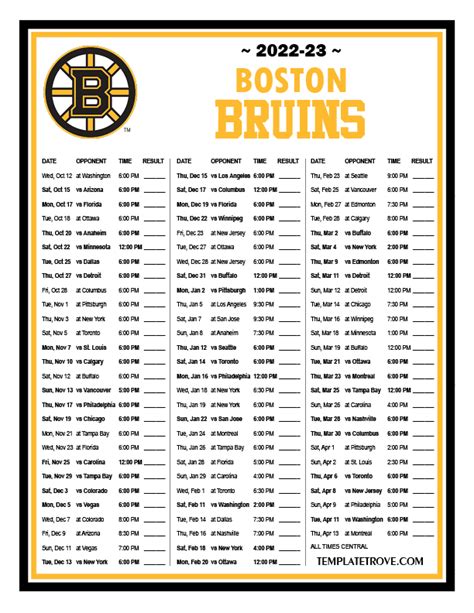 Shelia Campbell Kabar: Boston Bruins Home Schedule 2023 Printable