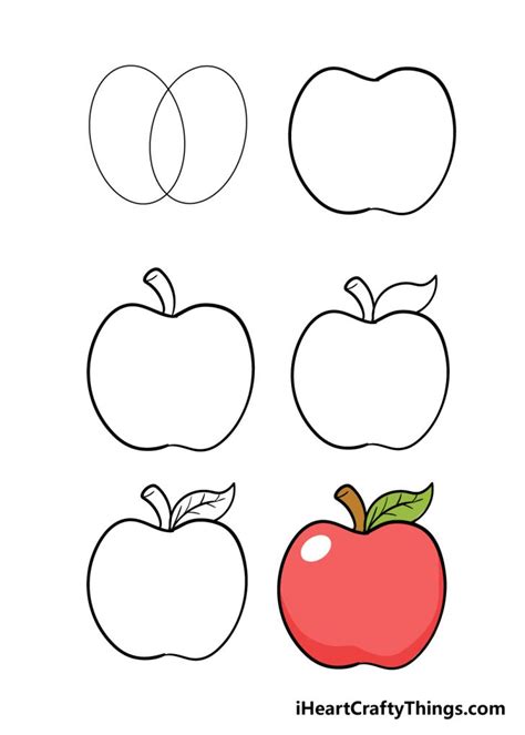 Apple Drawing - How To Draw An Apple Step By Step