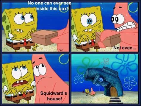 Secret box | Spongebob drawings, Spongebob memes, Spongebob