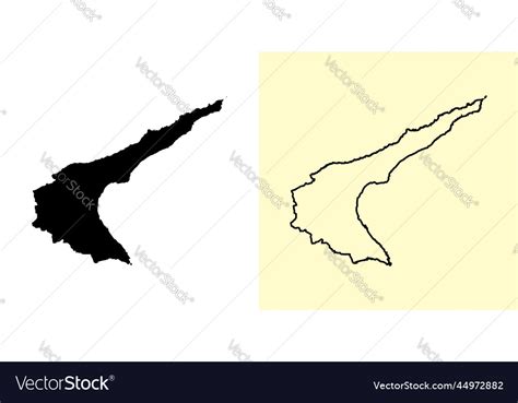 Famagusta map cyprus europe filled and outline Vector Image