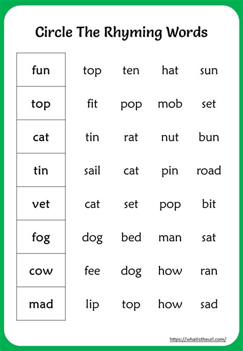 Rhyming Words Worksheet for 2nd Grade Rhyming words Rhyming-words Jolly phonics Letter s ...