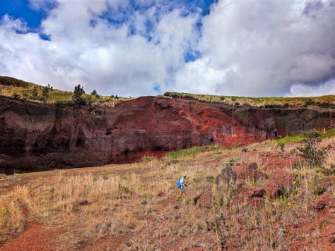 Rob Taylor in Cinder Cone Crater in Kahuku Unit of Hawaii Volcanoes National Park Big Island 2 ...