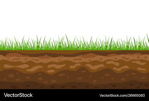 Color cross section ground with grass Royalty Free Vector