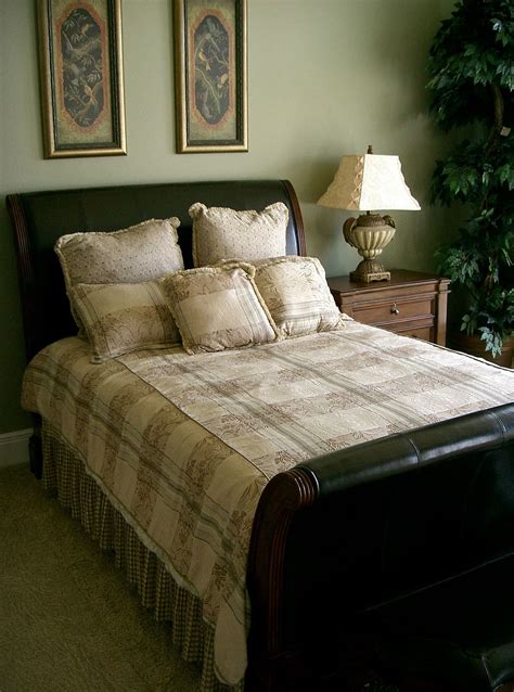 arrange, bed sheet, set, brown, wooden, nightstand, home décor, interior design, bedroom, bed ...