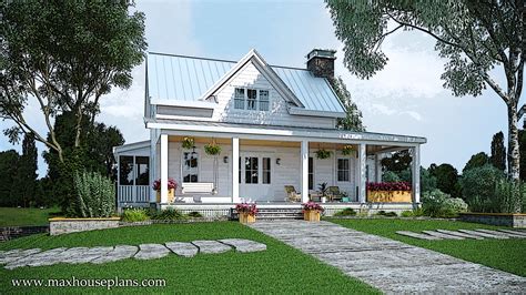 Modern Farmhouse Floor Plan with Wraparound Porch | Max Fulbright Designs