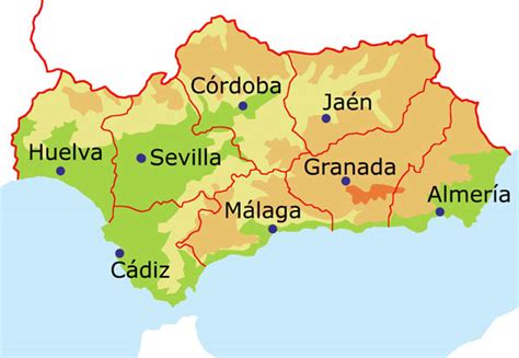 Las provincias de Andalucía - Tamaño completo