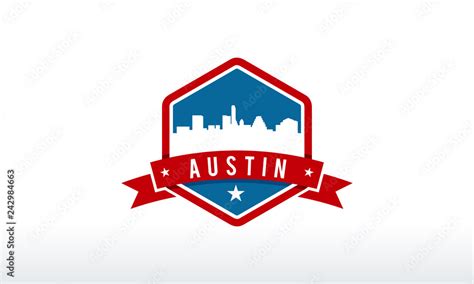 Austin City Skyline Logo badge vector illustration Stock Vector | Adobe Stock