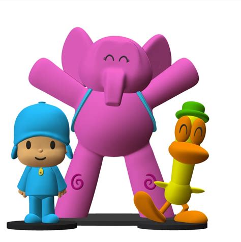 STL file Pocoyo, Elly and Pato Pack・3D printable model to download・Cults